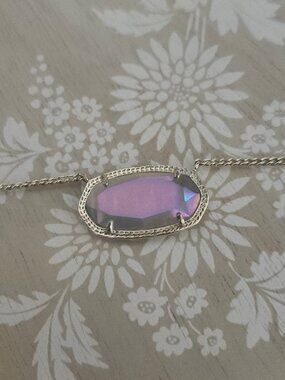 Kendra Scott Iridescent Slate Dylan Gold Pendant Necklace